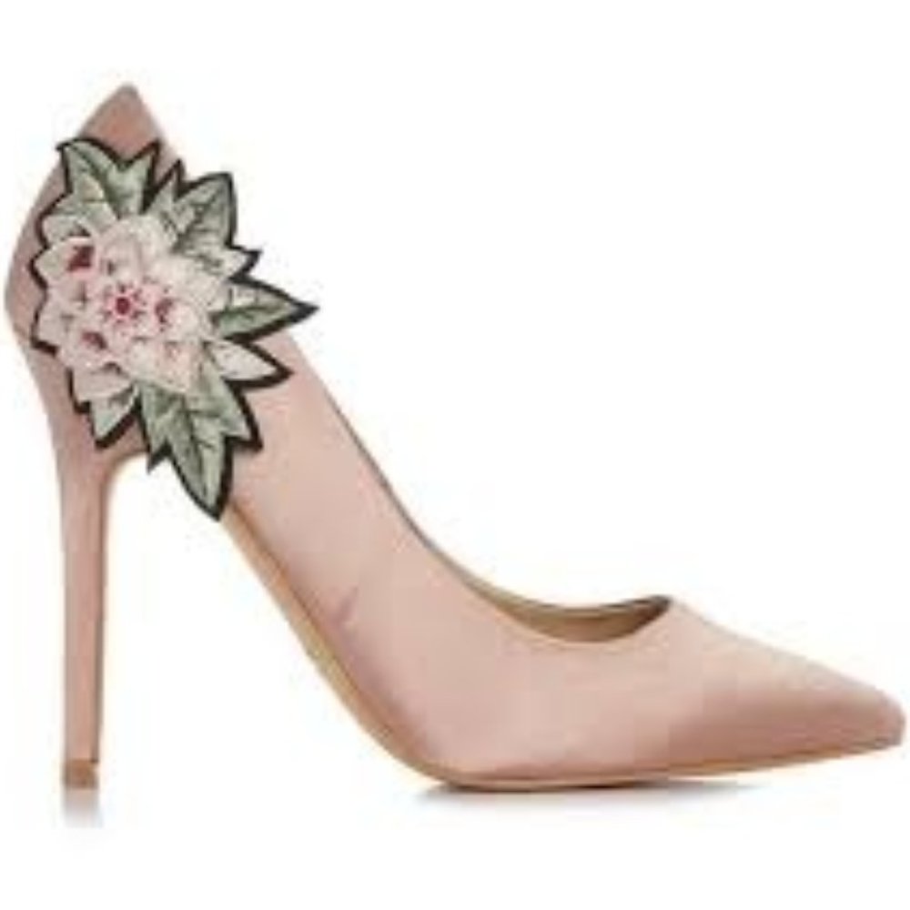 Limited Edition by Primark Pink Heel Shoe with Floral Fabric Accent Size 5 NWT